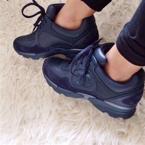 chanel black running shoes